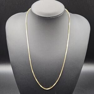 UnoAErre 14K Gold Box Chain Necklace 15" 3.5g Italy Solid Yellow Gold Designer